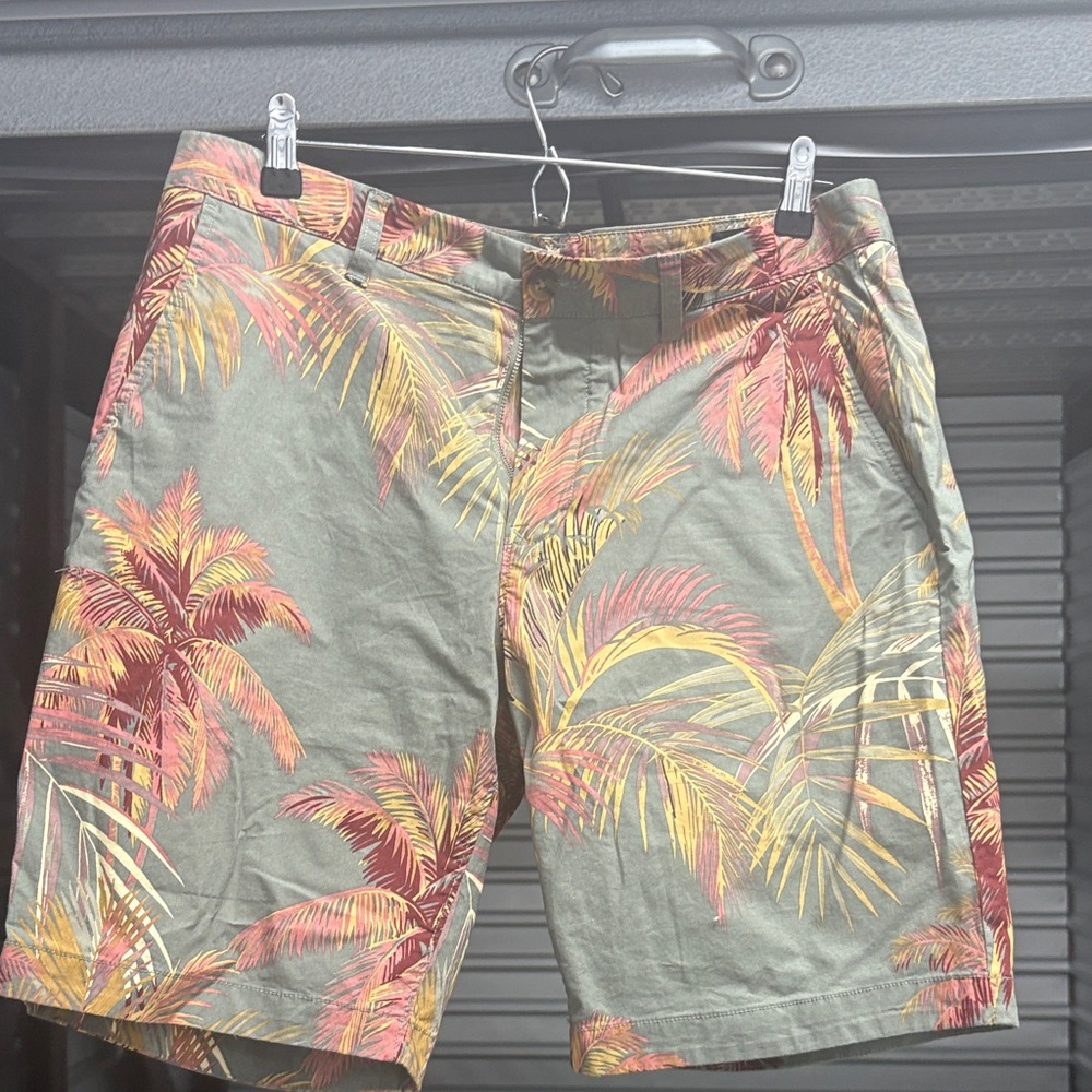 Bonobos Men's Palm Print Shorts - Green and Yellow - Picture 2 of 4